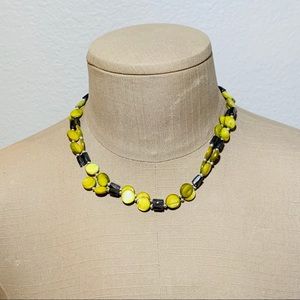 Magnetic chartreuse beaded necklace